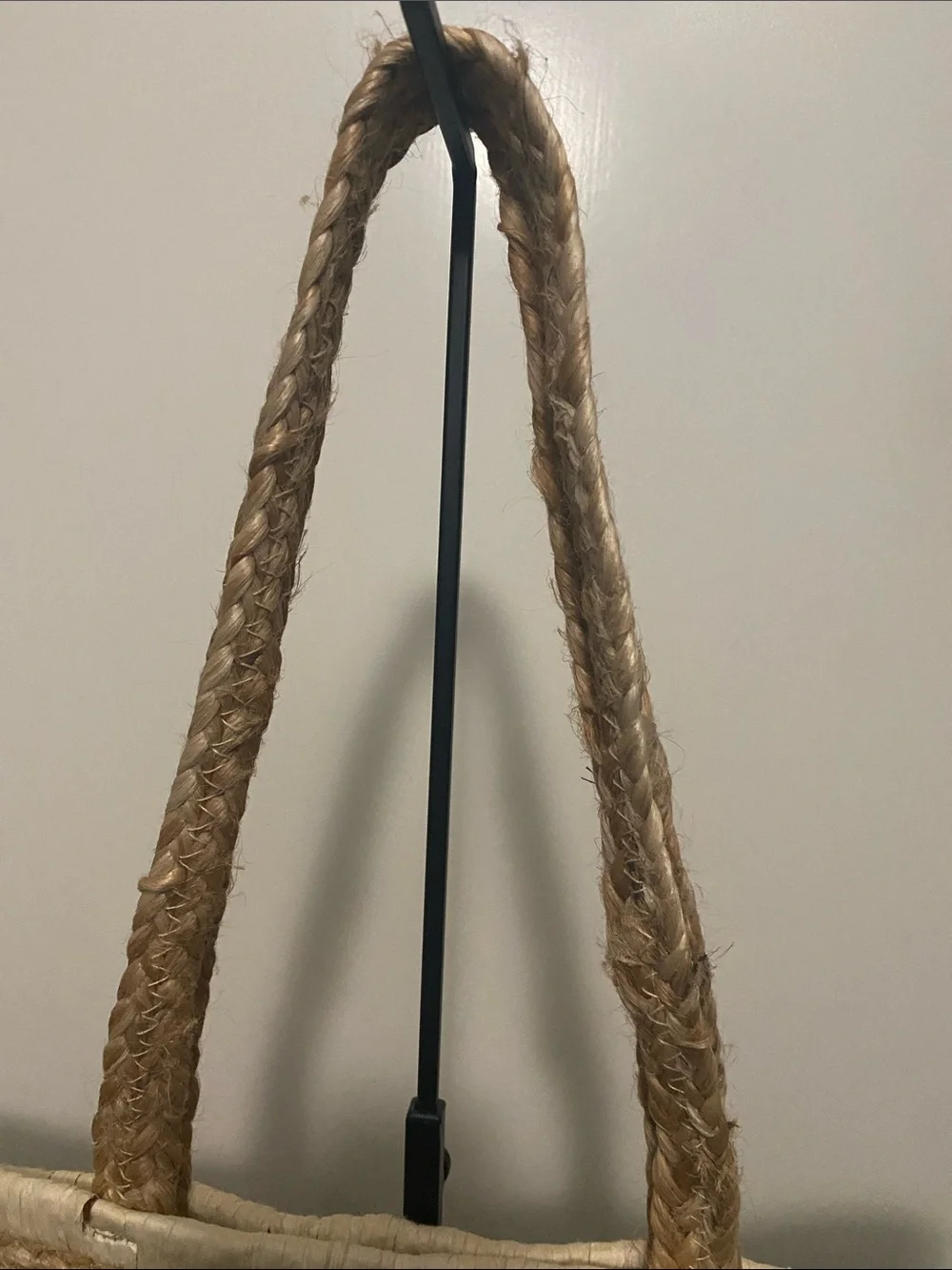 Chico’s Woven Straw Tote with Yellow & White Floral Detail